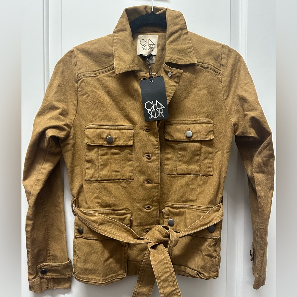 Nwt Chaser Denim Jacket in Camel Tan color size small